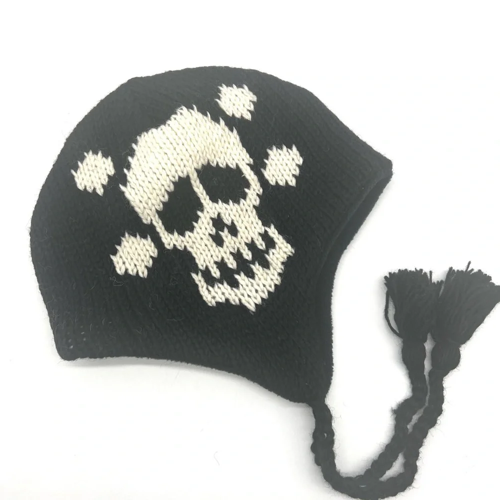 Gothic Hand-knit Skull Beanie